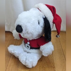 Peanuts Hallmark Santa Snoopy Plush. 9"